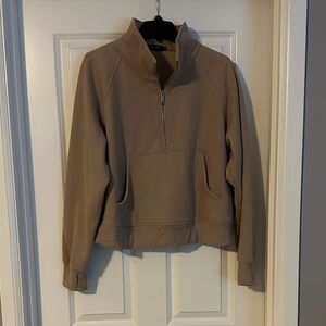 Quarter zip tan sweatshirt, size XL.